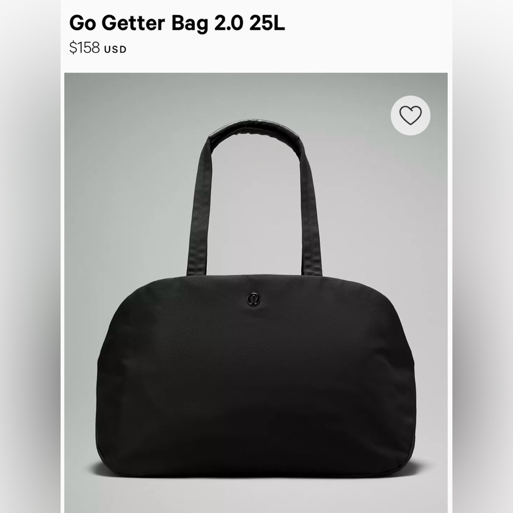 Lululemon Go Getter black bag one size